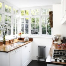 Witte keuken met houten aanrecht: 60 moderne foto's en ontwerpopties-20