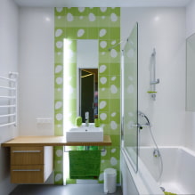 Witte tegels in de badkamer: ontwerp, vormen, kleurencombinaties, locatie-opties, voegkleur-8