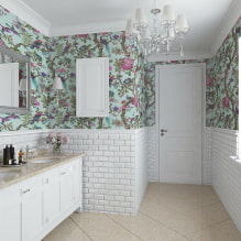 Witte tegels in de badkamer: ontwerp, vormen, kleurencombinaties, locatie-opties, voegkleur-7