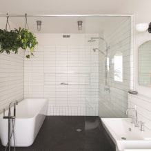 Witte tegels in de badkamer: ontwerp, vormen, kleurencombinaties, locatie-opties, voegkleur-3