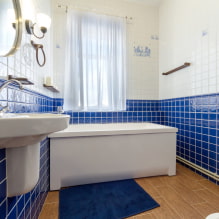 Witte tegels in de badkamer: ontwerp, vormen, kleurencombinaties, locatie-opties, voegkleur-2