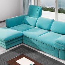 Turkio spalvos sofa interjere: tipai, apmušalų medžiagos, spalvų atspalviai, formos, dizainas, deriniai-4