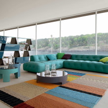Turkio spalvos sofa interjere: tipai, apmušalų medžiagos, spalvų atspalviai, formos, dizainas, deriniai-2
