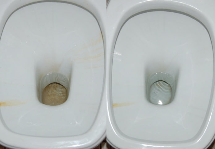 WC prije i poslije čišćenja limunskom kiselinom