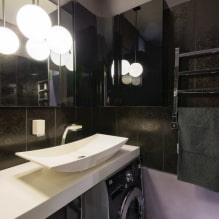 Piastrelle nere in bagno: design, esempi di layout, combinazioni, foto all'interno-5