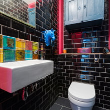 Piastrelle nere in bagno: design, esempi di layout, combinazioni, foto all'interno-4