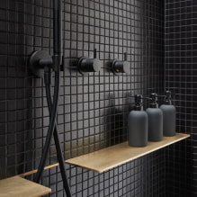 Piastrelle nere in bagno: design, esempi di layout, combinazioni, foto all'interno-3