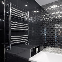 Piastrelle nere in bagno: design, esempi di layout, combinazioni, foto all'interno-2