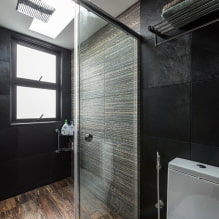 Fekete fürdőszoba: fotók és tervezési-tervezési titkok-6