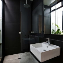 Fekete fürdőszoba: fotók és tervezési titkok-5
