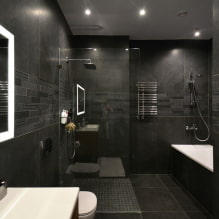 Fekete fürdőszoba: fotók és tervezési-tervezési titkok-3