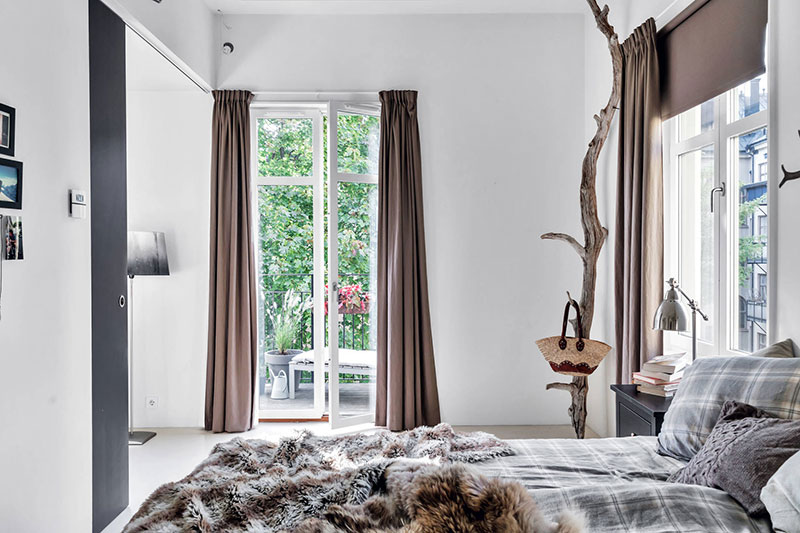 sypialnia w skandynawskim stylu zdjęcie wnętrza