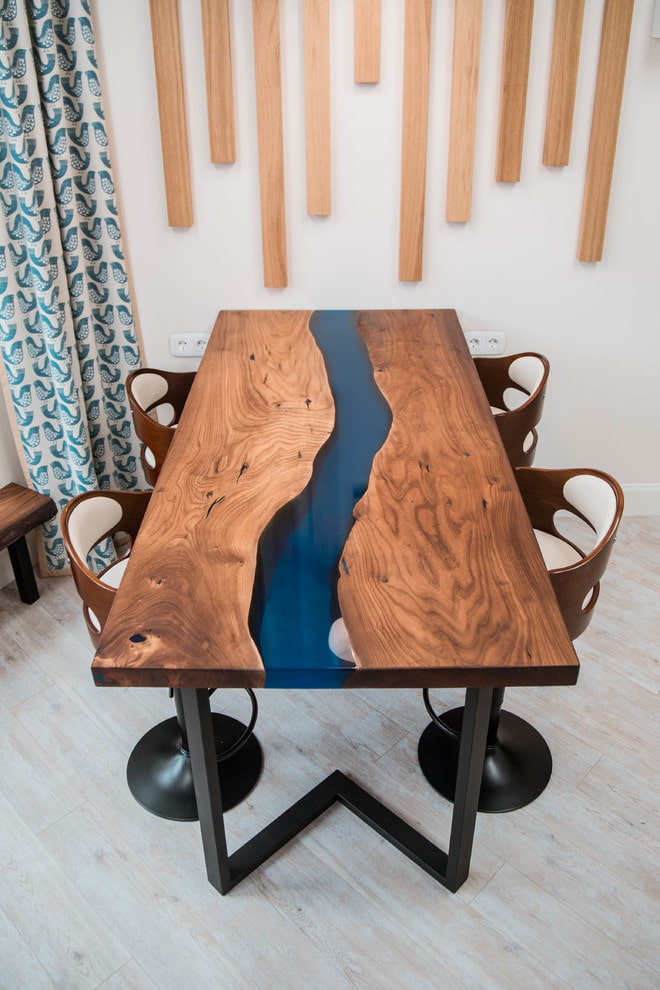 eettafel-rivier in het interieur