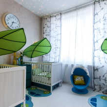 Kinderkamer voor drie kinderen: zonering, advies over de indeling, de keuze van meubels, verlichting en inrichting-5