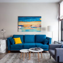 ספה בסלון: עיצוב, סוגים, חומרים, מנגנונים, צורות, צבעים, בחירת מיקום 8