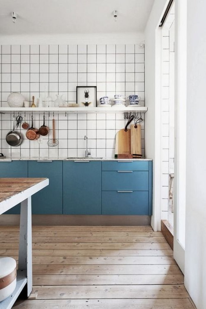 cucina scandinava blu