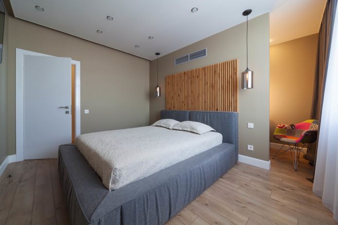 grijze en beige moderne slaapkamer