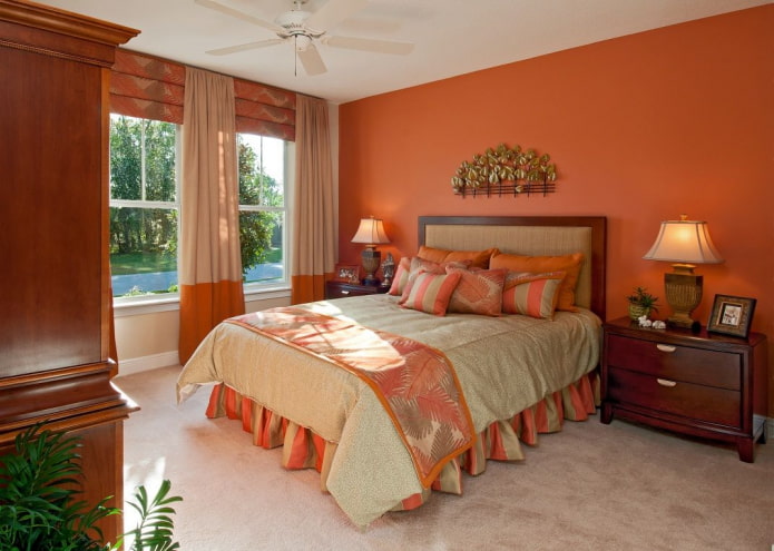narančasta spavaća soba