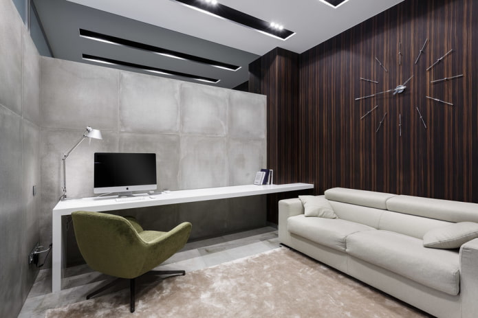 Biuro dizainas: vietos parinktys, išdėstymo idėjos, baldų pasirinkimas, spalva, stilius
