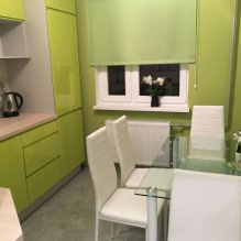 Design della cucina con carta da parati verde: 55 foto moderne all'interno-15