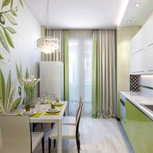 Keukenontwerp met groen behang: 55 moderne foto's in het interieur-0