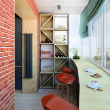 Keukenontwerp gecombineerd met een balkon: foto in het interieur, ideeën voor opstelling-7
