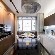 A konyha kialakítása erkéllyel kombinálva: fotó a belső térben, ötletek az elrendezéshez-4