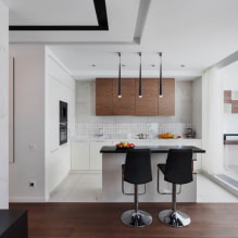 A konyha kialakítása erkéllyel kombinálva: fotó a belső térben, ötletek az elrendezéshez-1