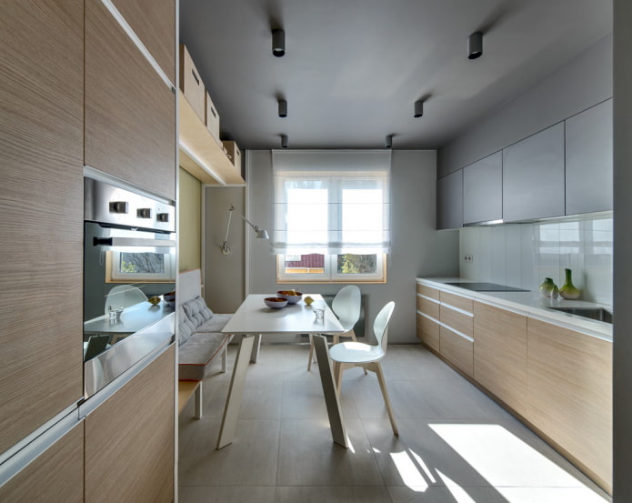 Keuken 9 vierkante meter in twee rijen