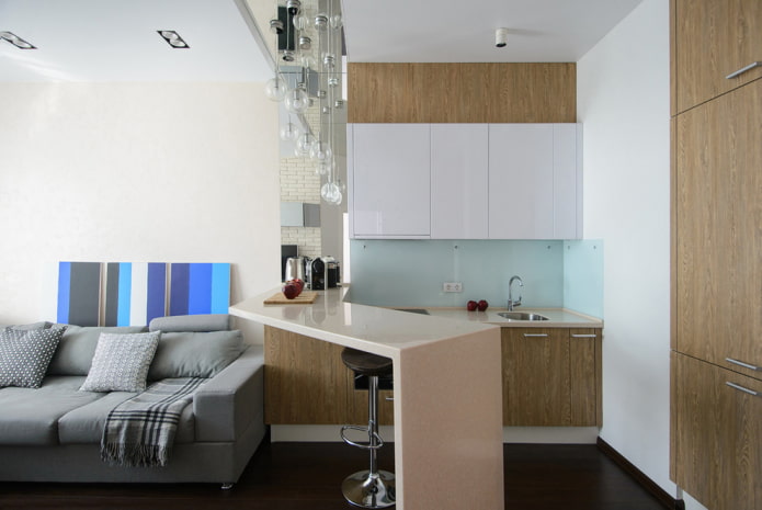 σχεδιασμός χώρου κουζίνας σε διαμέρισμα στούντιο