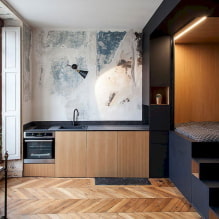 עיצוב דירת חדר אחד עם נישה: צילום, פריסה, סידור רהיטים -4