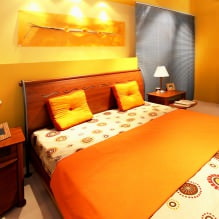 Miegamojo dizainas oranžiniais tonais: dizaino ypatybės, deriniai, nuotrauka-12