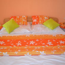 Σχεδιασμός κρεβατοκάμαρας σε πορτοκαλί τόνους: σχεδιαστικά χαρακτηριστικά, συνδυασμοί, φωτογραφία-16