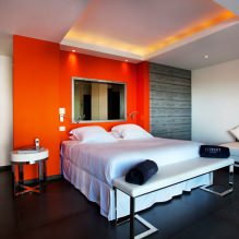 Miegamojo dizainas oranžiniais tonais: dizaino ypatybės, deriniai, nuotrauka-17