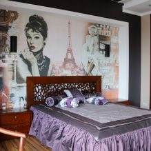 Σχεδιασμός τοίχου στο υπνοδωμάτιο: επιλογή χρωμάτων, επιλογές φινιρίσματος, 130 φωτογραφίες στο εσωτερικό-21