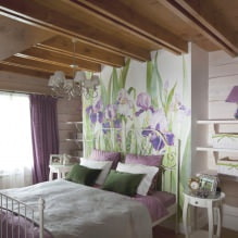 Σχεδιασμός τοίχου στο υπνοδωμάτιο: επιλογή χρωμάτων, επιλογές φινιρίσματος, 130 φωτογραφίες στο εσωτερικό-13
