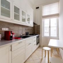 Progettazione di una cucina stretta: layout, decorazione, disposizione dei mobili, foto-4
