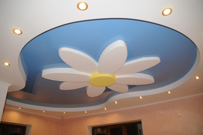 gekrulde plafondstructuur in de vorm van een bloem