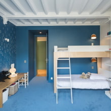 Μπλε και μπλε στο εσωτερικό ενός παιδικού δωματίου: σχεδιαστικά χαρακτηριστικά-5