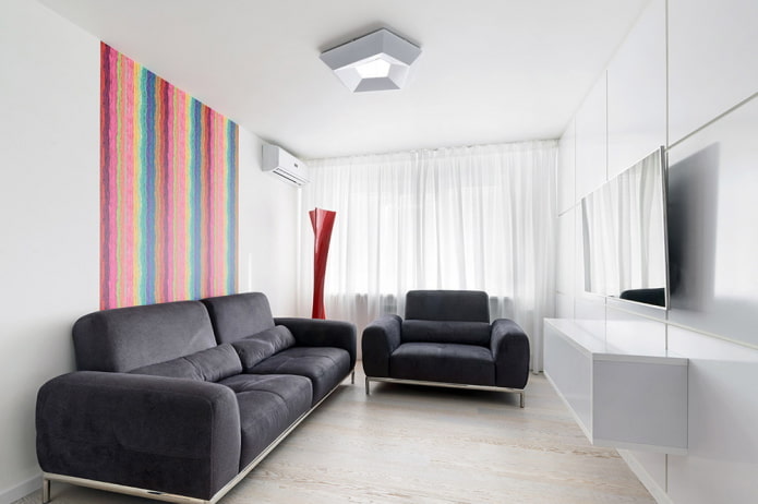 kleine woonkamer in een moderne stijl minimalisme