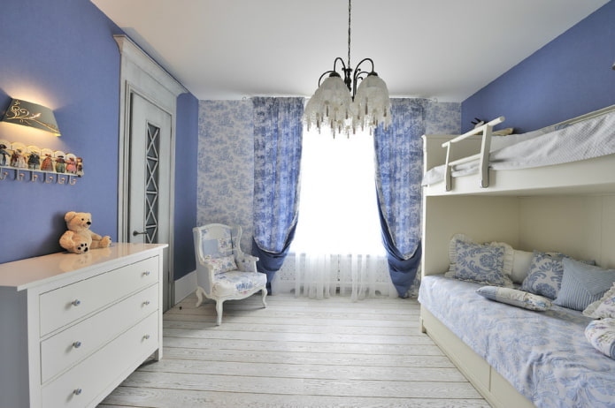 colori dell'interno di una cameretta per bambini in stile provenzale