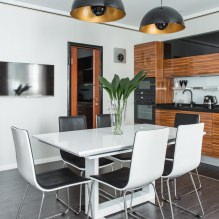 Εσωτερικό κουζίνας με σκούρο πάγκο: χαρακτηριστικά, υλικά, συνδυασμοί, 75 φωτογραφίες-32