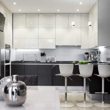 Εσωτερικό κουζίνας με σκούρο πάγκο: χαρακτηριστικά, υλικά, συνδυασμοί, 75 φωτογραφίες-9