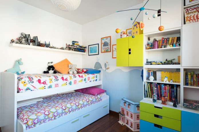 פנים חדר ילדים קטן: בחירת צבע, סגנון, קישוט ורהיטים (70 תמונות)
