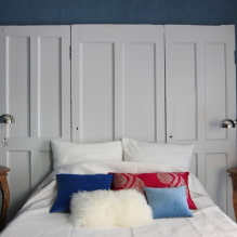 Testiera per camera da letto: foto all'interno, tipi, materiali, colori, forme, decorazioni -2