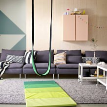 Schommel in het appartement: soorten, keuze van installatielocatie, de beste foto's en ideeën voor het interieur-13