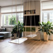 Schommel in het appartement: uitzicht, keuze van installatielocatie, de beste foto's en ideeën voor het interieur-4