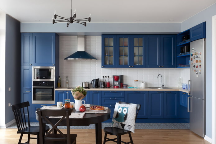 set da cucina blu
