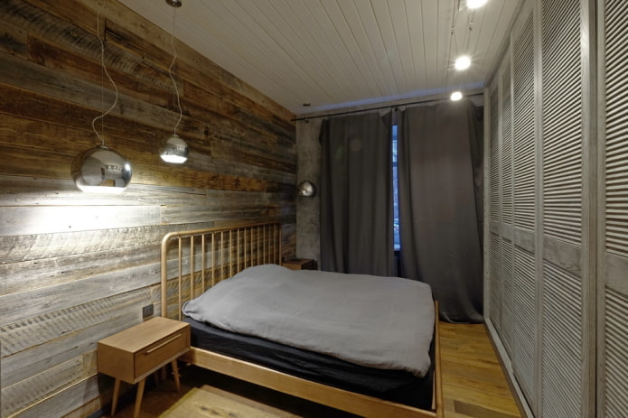 camera da letto in stile loft a Krusciov