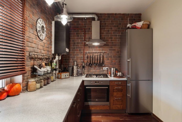 design della cucina in stile loft a Krusciov